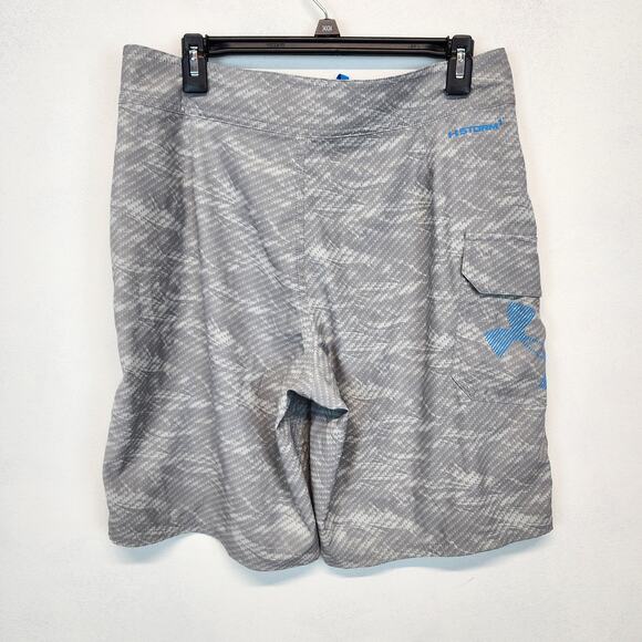 Under Armour UA Reblek Boardshorts Mens 32 Gray Blue 10" Inseam 1271514 - Picture 2 of 12